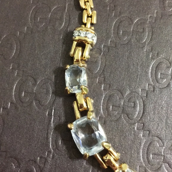 🖤Vtg💕Swarovski Gold necklace - Picture 3 of 14